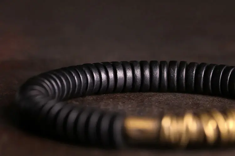 Wire-Wrapped Ebony Bracelet | Grounding Artisan Jewelry 7 - Buddha Bodhis Wire-Wrapped Ebony Bracelet Grounding Artisan Jewelry