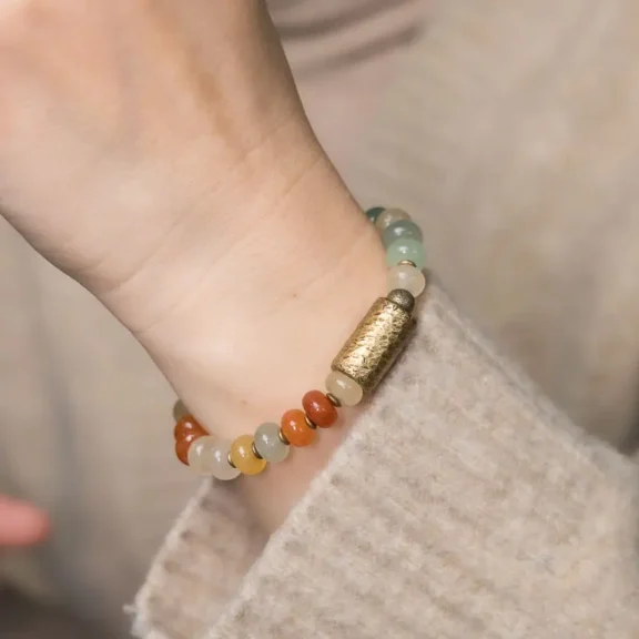 7 Chakra Multi-Color Agate Bracelet | Emotional Balance & Harmony 5 - Buddha Bodhis 7 chakra multi color agate bracelet for healing