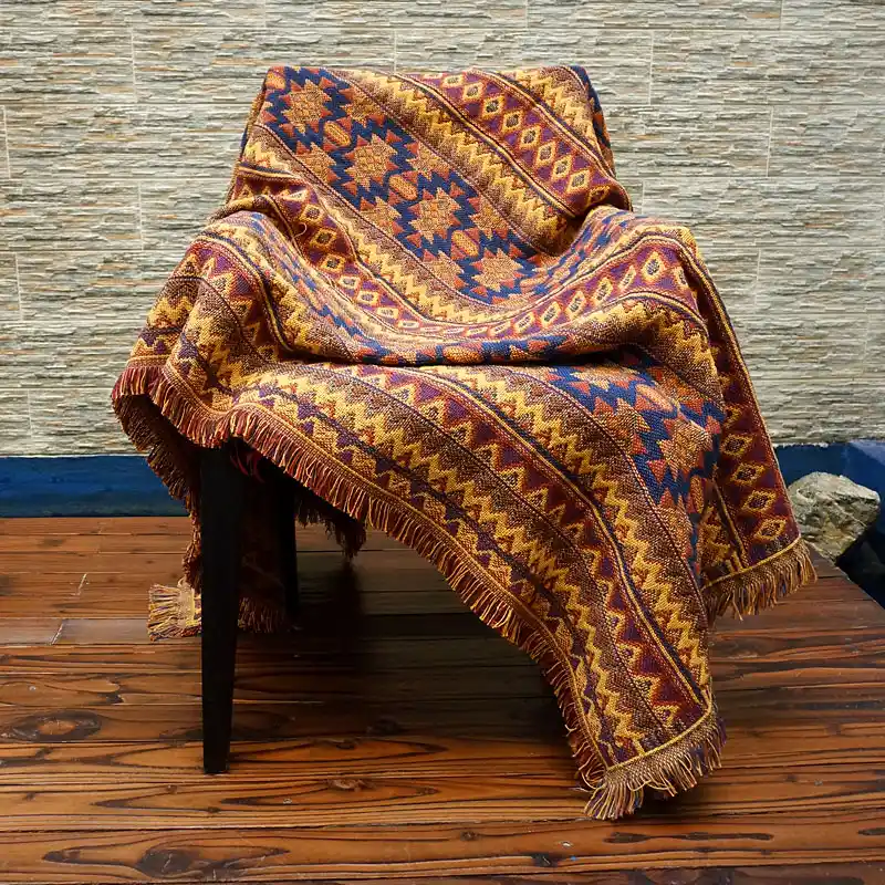 Oversized Vibrant Bohemian Paisley Meditation Shawl | Multi-Color Prayer Wrap for Chakra Balance - Buddha Bodhis Boho style tibetan blanket