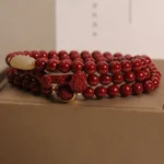 Handcrafted Natural Red Cinnabar Ruyi Mala Bracelet | Manifestation & Protection 2 - Buddha Bodhis Cinnabar Ruyi Bracelet - Protection & Success Amulet