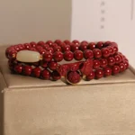 Handcrafted Natural Red Cinnabar Ruyi Mala Bracelet | Manifestation & Protection 4 - Buddha Bodhis Cinnabar Ruyi Bracelet - Protection & Success Amulet