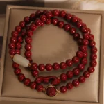 Handcrafted Natural Red Cinnabar Ruyi Mala Bracelet | Manifestation & Protection 1 - Buddha Bodhis Cinnabar Ruyi Bracelet - Protection & Success Amulet