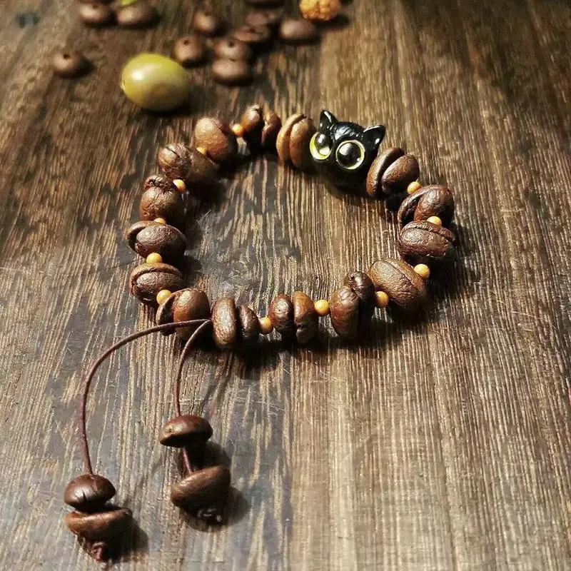 - Buddha Bodhis Coffee Bean Link Bracelets