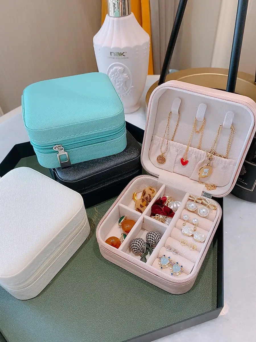 1 - Buddha Bodhis Compact velvet travel jewelry case for spiritual items