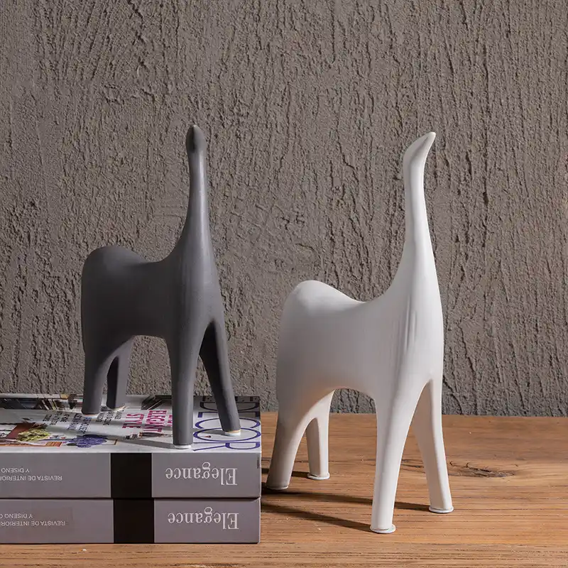 Natural Moroccan Selenite Ox Bowl | Crystal Cleansing & Charging Plate 1 - Buddha Bodhis Cute ceramic animal figurines on a zen garden desk setup