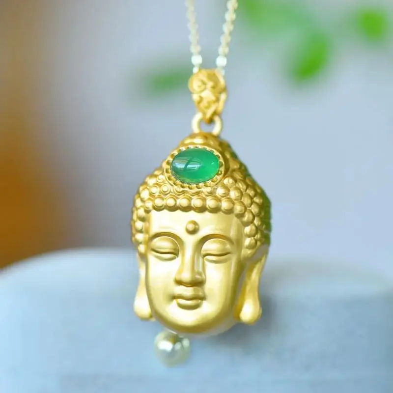 1 - Buddha Bodhis Layering gold buddha pendant with other chains