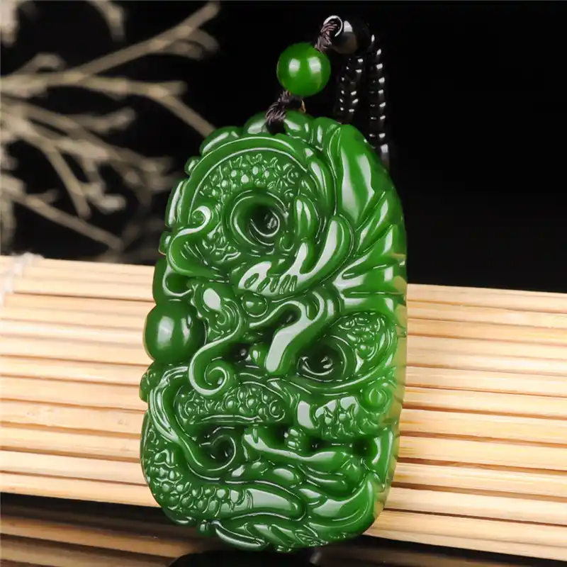 Natural Jadeite Landscape Pendant | Hand-Carved Shanshui Amulet for Success & Support 1 - Buddha Bodhis Layering jade necklaces with other spiritual jewelry