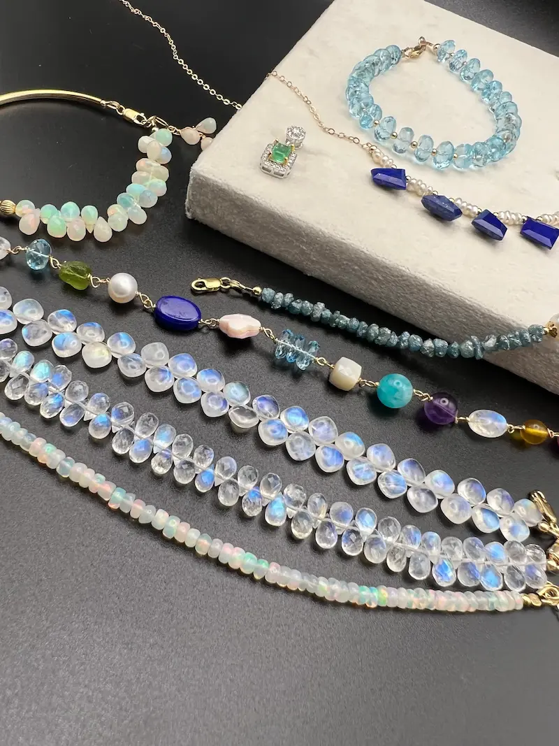 Citrine & Textured Brass Bracelet | Prosperity & Minimalist Chic 1 - Buddha Bodhis Matching moonstone necklace and bracelet set for women