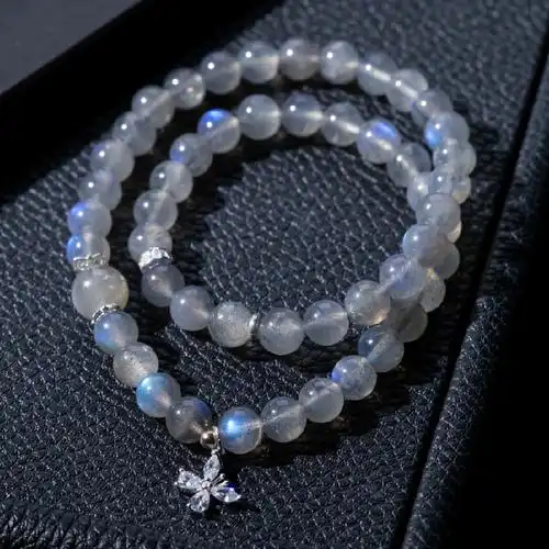 Natural Green Aventurine & Pearl Bracelet | Luck, Wealth & "Zhuan Yun" - Buddha Bodhis Moonstone and Labradorite crystals for transformation and change