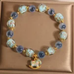 Natural Blue Candy Heart Agate & Glow Liuli Rocking Horse Bracelet | Joy & Freedom 3 - Buddha Bodhis Natural Blue Candy Heart Agate & Glow Liuli Rocking Horse Bracelet Joy & Freedom