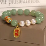 Natural Green Aventurine & Pearl Bracelet | Luck, Wealth & "Zhuan Yun" 1 - Buddha Bodhis Natural Green Aventurine & Pearl Bracelet Luck, Wealth & Zhuan Yun