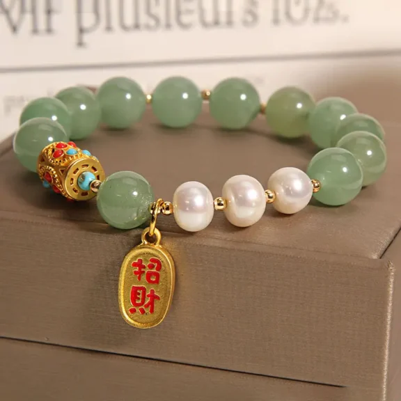The Luckiest Crystals to Wear in 2026 for Good Fortune and Energy - Buddha Bodhis Natural Green Aventurine & Pearl Bracelet Luck, Wealth & Zhuan Yun