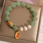 Natural Green Aventurine & Pearl Bracelet | Luck, Wealth & "Zhuan Yun" 5 - Buddha Bodhis Natural Green Aventurine & Pearl Bracelet Luck, Wealth & Zhuan Yun