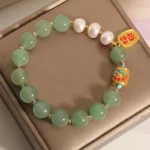 Natural Green Aventurine & Pearl Bracelet | Luck, Wealth & "Zhuan Yun" 4 - Buddha Bodhis Natural Green Aventurine & Pearl Bracelet Luck, Wealth & Zhuan Yun