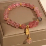 Natural Strawberry Quartz Pixiu Bracelet | Love, Wealth & Inner Joy 3 - Buddha Bodhis Natural Strawberry Quartz Pixiu Bracelet Love, Wealth & Inner Joy