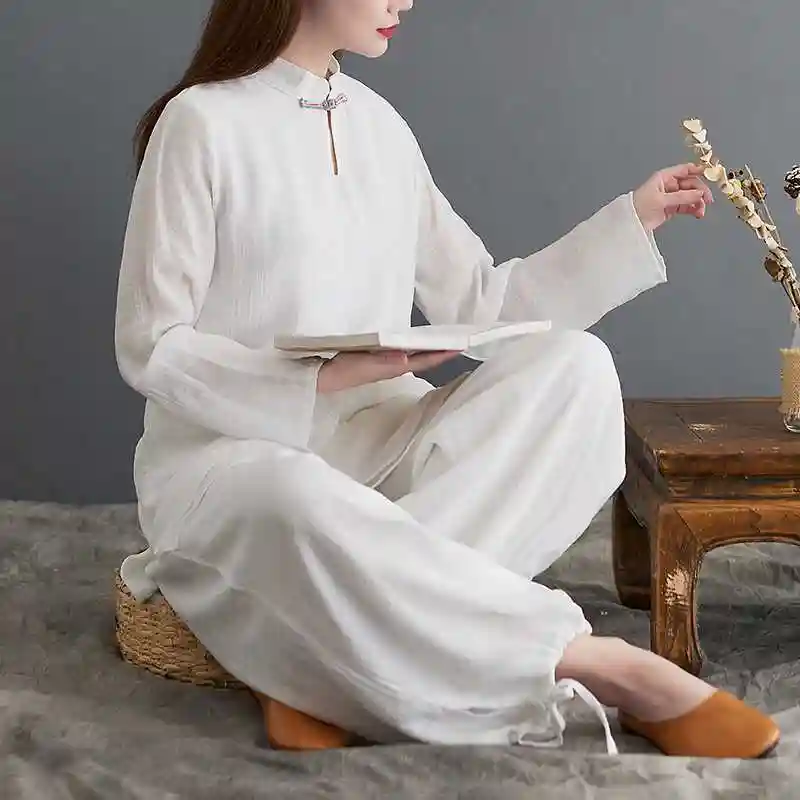 - Buddha Bodhis Organic cotton and linen meditation clothing texture