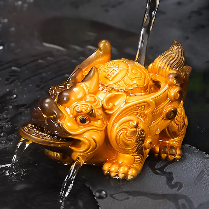 Natural Moroccan Selenite Ox Bowl | Crystal Cleansing & Charging Plate - Buddha Bodhis Pouring tea over a Zisha clay money frog tea pet