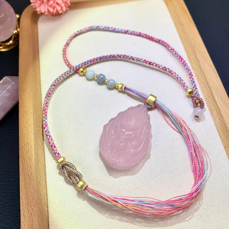 Handcrafted Natural Red Cinnabar & Jade Bracelet | Minimalist Zen Amulet for Protection & Harmony 1 - Buddha Bodhis Rose quartz fox pendant necklace for love and attraction