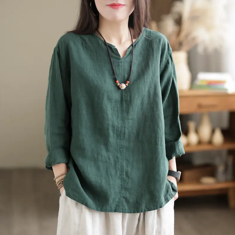 1 - Buddha Bodhis Styling a linen tunic top with mala necklace