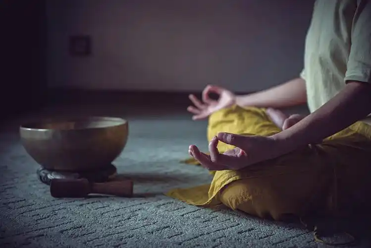1 - Buddha Bodhis Styling a meditation altar with brocade cloth and copper bowls