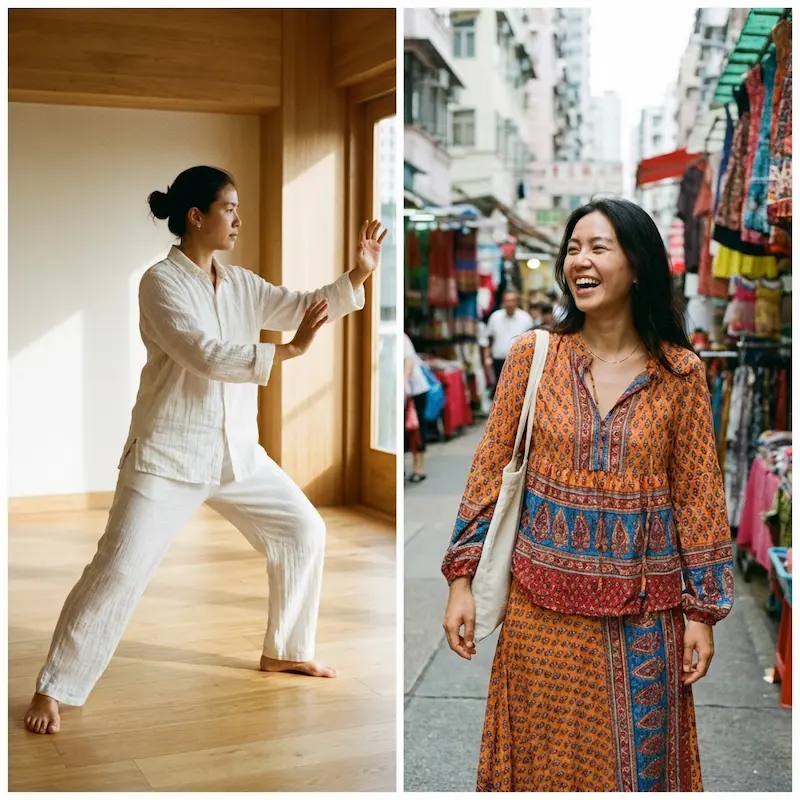 - Buddha Bodhis Women's organic cotton yoga set and linen meditation outfit