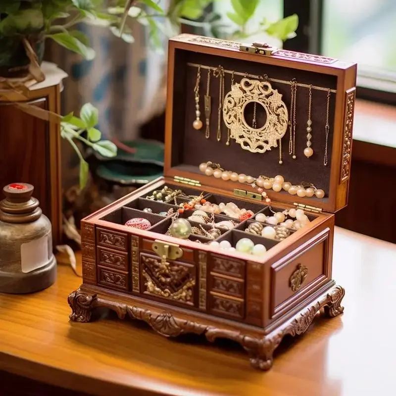 - Buddha Bodhis Wooden spiritual jewelry box organizing crystal bracelets