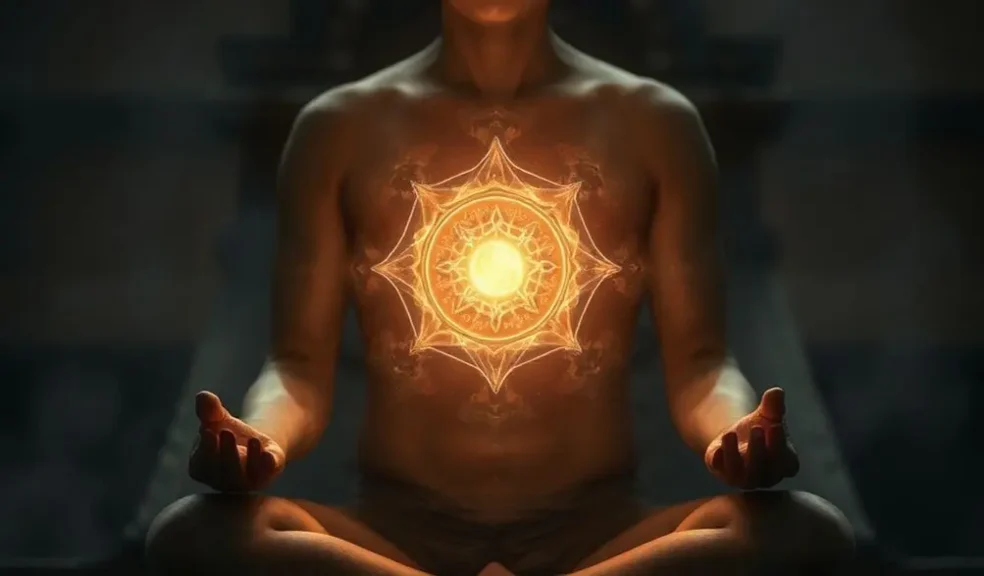 Obsidian Bracelet Meaning & Benefits: How to Wear It on the Left or Right Hand 1 - Buddha Bodhis a-person-meditating-with-an-obsidian-bracelet-glowing-auric-shield-of-protection-around-them-ether