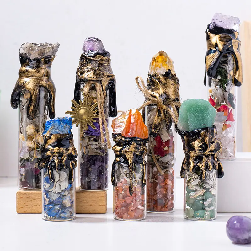 Crystal Spell Jars - Energy Manifestation & Healing Bottles (1) Crystal Spell Jars - Energy Manifestation & Healing Bottles