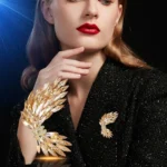 Golden Wing Austrian Crystal Brooch | Phoenix Rising Talisman for Heart Protection 3 - Buddha Bodhis Golden Wing Austrian Crystal Brooch | Phoenix Rising Talisman for Heart Protection