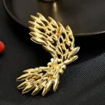 Golden Wing Austrian Crystal Brooch | Phoenix Rising Talisman for Heart Protection 2 - Buddha Bodhis Golden Wing Austrian Crystal Brooch | Phoenix Rising Talisman for Heart Protection