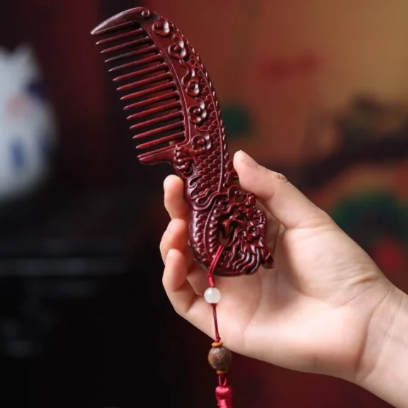 Hand-Carved Indonesian Rosewood Dragon Comb | Double-Sided 3D Totem for Success 6 - Buddha Bodhis Hand-Carved Indonesian Rosewood Dragon Comb | Double-Sided 3D Totem for Success