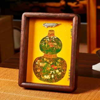 Handcrafted 3D Feng Shui Prosperity Frame Wu Lou & Arowana for Wealth & Health