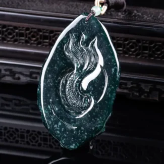 Handcrafted 3D Natural Jadeite Dragon Pendant | 60g Substantial Amulet for Success