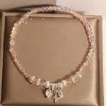 Handcrafted Aurora Crystal & Zircon Dainty Anklet | Grounding Charm for Radiant Energy 2 - Buddha Bodhis Handcrafted Aurora Crystal & Zircon Dainty Anklet Grounding Charm for Radiant Energy