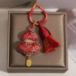 Handcrafted Embroidered Wu Lou Gourd Charm | Feng Shui Tassel for Health & Abundance - Buddha Bodhis Handcrafted Embroidered Wu Lou Gourd Charm Feng Shui Tassel for Health & Abundance