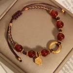 Handcrafted Red Agate Red String Bracelet | "Fu" Fortune Charm for 2026 Protection 4 - Buddha Bodhis Handcrafted Red Agate Red String Bracelet Fu Fortune Charm for 2026 Protection