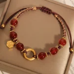 Handcrafted Red Agate Red String Bracelet | "Fu" Fortune Charm for 2026 Protection 3 - Buddha Bodhis Handcrafted Red Agate Red String Bracelet Fu Fortune Charm for 2026 Protection