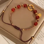 Handcrafted Red Agate Red String Bracelet | "Fu" Fortune Charm for 2026 Protection 2 - Buddha Bodhis Handcrafted Red Agate Red String Bracelet Fu Fortune Charm for 2026 Protection