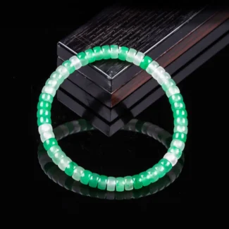 Natural 6mm African Jade Abacus Bead Bracelet Heart Chakra Healing & Prosperity