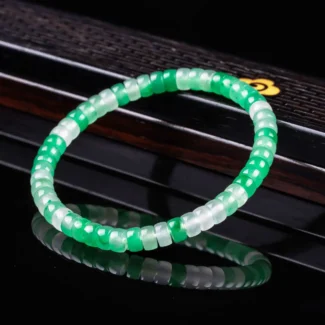 Natural 6mm African Jade Abacus Bead Bracelet Heart Chakra Healing & Prosperity