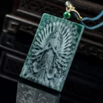 Natural Blue Aura Jadeite Thousand-Hand Kwan Yin & Dragon Pendant | Eternal Protection 2 - Buddha Bodhis Natural Blue Aura Jadeite Thousand-Hand Kwan Yin & Dragon Pendant Eternal Protection