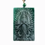 Natural Blue Aura Jadeite Thousand-Hand Kwan Yin & Dragon Pendant | Eternal Protection 4 - Buddha Bodhis Natural Blue Aura Jadeite Thousand-Hand Kwan Yin & Dragon Pendant Eternal Protection