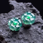 Natural Ice-Glutinous Jadeite Plum Blossom Studs | S925 Silver Healing Earrings 2 - Buddha Bodhis Natural Ice-Glutinous Jadeite Plum Blossom Studs S925 Silver Healing Earrings