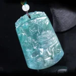 Natural Jadeite Landscape Pendant | Hand-Carved Shanshui Amulet for Success & Support 1 - Buddha Bodhis Natural Jadeite Landscape Pendant | Hand-Carved Shanshui Amulet for Success & Support