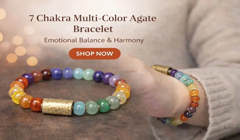 The Triple Protection Bracelet: Meaning, Benefits, and How to Use It 3 - Buddha Bodhis 7 Chakra Multi-Color Agate Bracelet | Emotional Balance & Harmony