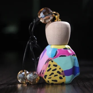 Hand-Painted Ceramic Essential Oil Diffuser Bottle Portable Aromatherapy for Car & Home