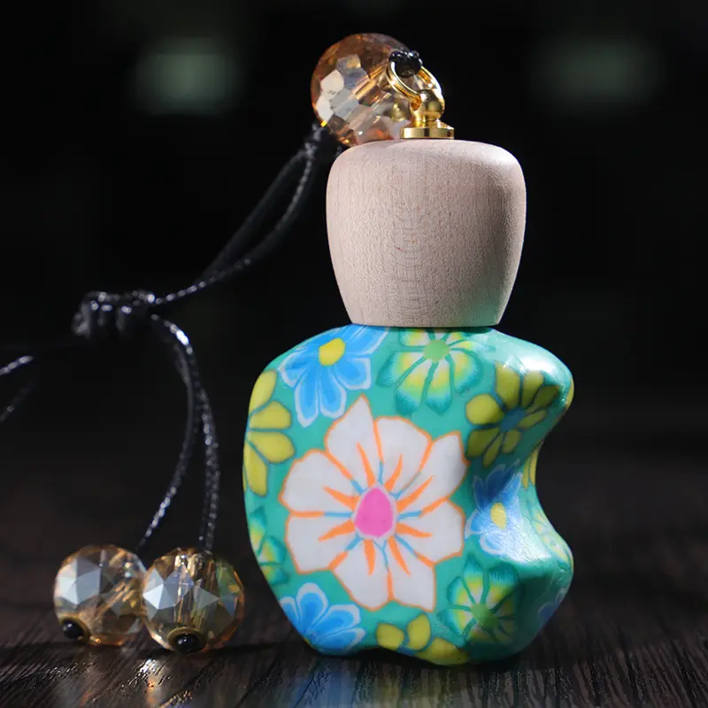 Hand-Painted Ceramic Essential Oil Diffuser Bottle Portable Aromatherapy for Car & Home (3) Hand-Painted Ceramic Essential Oil Diffuser Bottle Portable Aromatherapy for Car & Home
