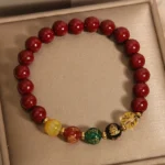 Handcrafted Natural Red Cinnabar Bracelet | Five-Way Wealth God Amulet for Prosperity & Protection 4 - Buddha Bodhis Handcrafted Natural Red Cinnabar Bracelet Five-Way Wealth God Amulet for Prosperity & Protection