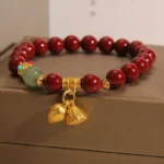 Handcrafted Natural Red Cinnabar & Jade Bracelet | Lotus Seed Pod Amulet for Protection & Abundance 2 - Buddha Bodhis Handcrafted Natural Red Cinnabar & Jade Bracelet Lotus Seed Pod Amulet for Protection & Abundance