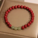 Handcrafted Natural Red Cinnabar & Jade Bracelet | Minimalist Zen Amulet for Protection & Harmony 2 - Buddha Bodhis Handcrafted Natural Red Cinnabar & Jade Bracelet Minimalist Zen Amulet for Protection & Harmony